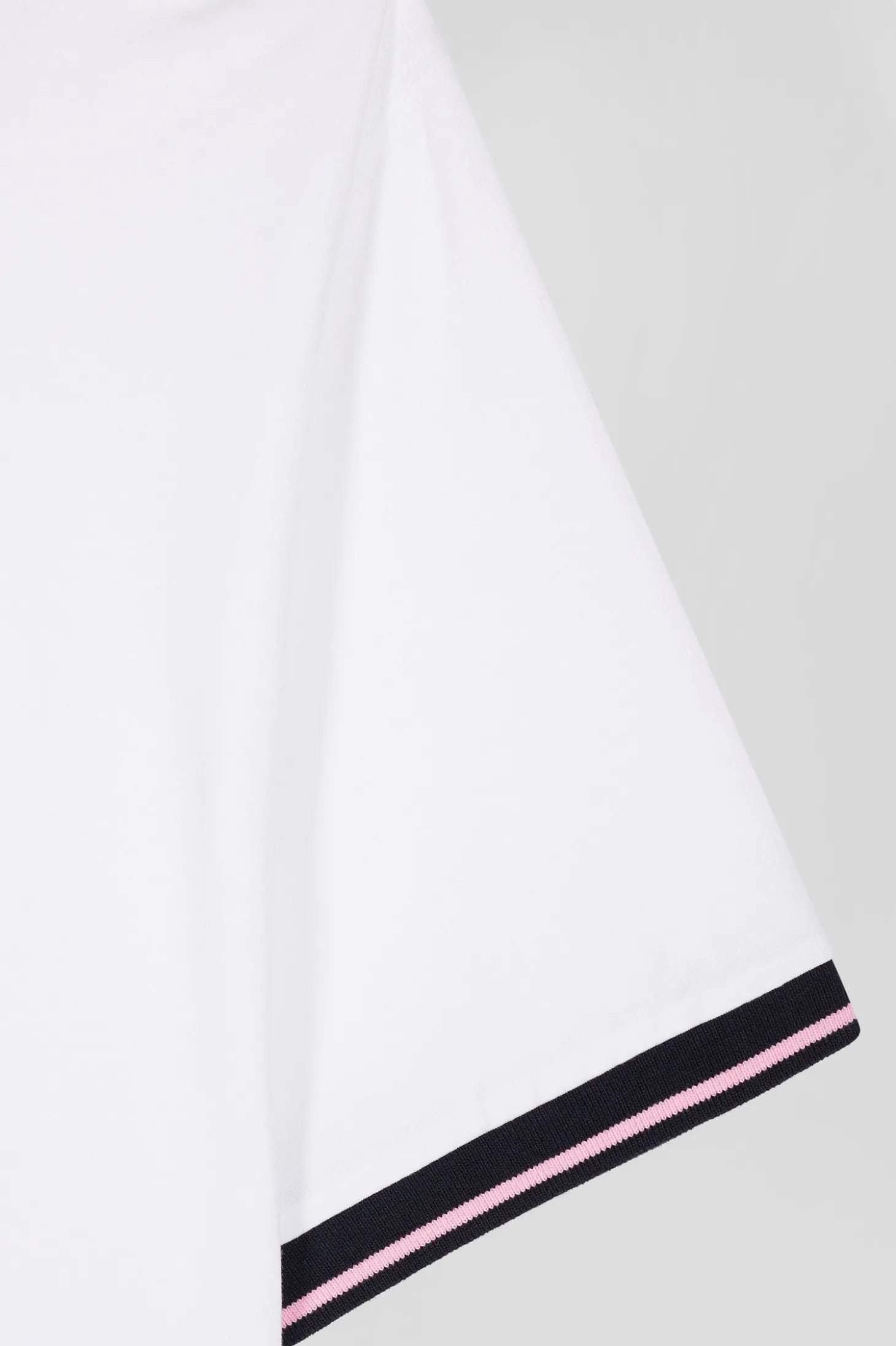 Slim white short-sleeved stretch cotton polo shirt with Eden Park jacquard collar