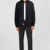 Slim-fit black shirt in stretch poplin