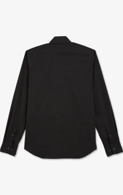 Slim-fit black shirt in stretch poplin