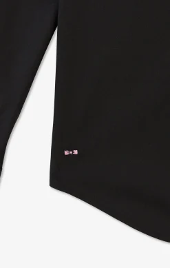 Slim-fit black shirt in stretch poplin