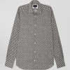 Slim-fit cotton shirt with off-white micro patterns