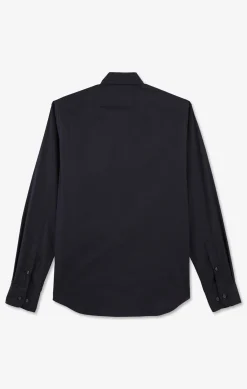 Slim-fit navy shirt in stretch poplin