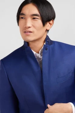Slim-fit suit in blue wool