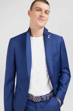 Slim-fit suit in blue wool