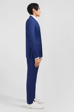 Slim-fit suit in blue wool