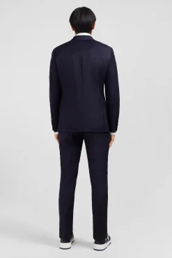 Slim-fit suit in navy blue wool