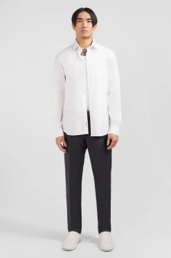 Slim-fit white shirt in stretch poplin