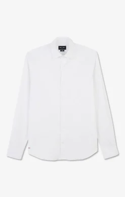 Slim-fit white shirt in stretch poplin