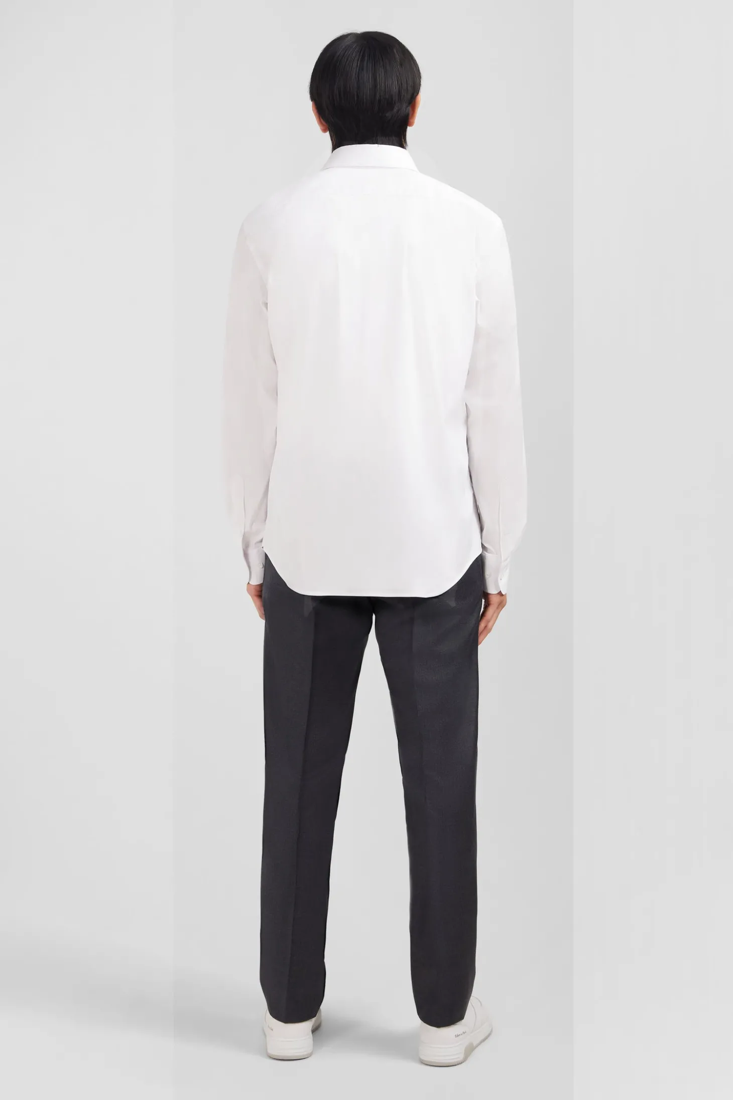 Slim-fit white shirt in stretch poplin