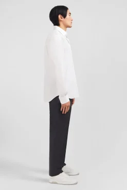 Slim-fit white shirt in stretch poplin