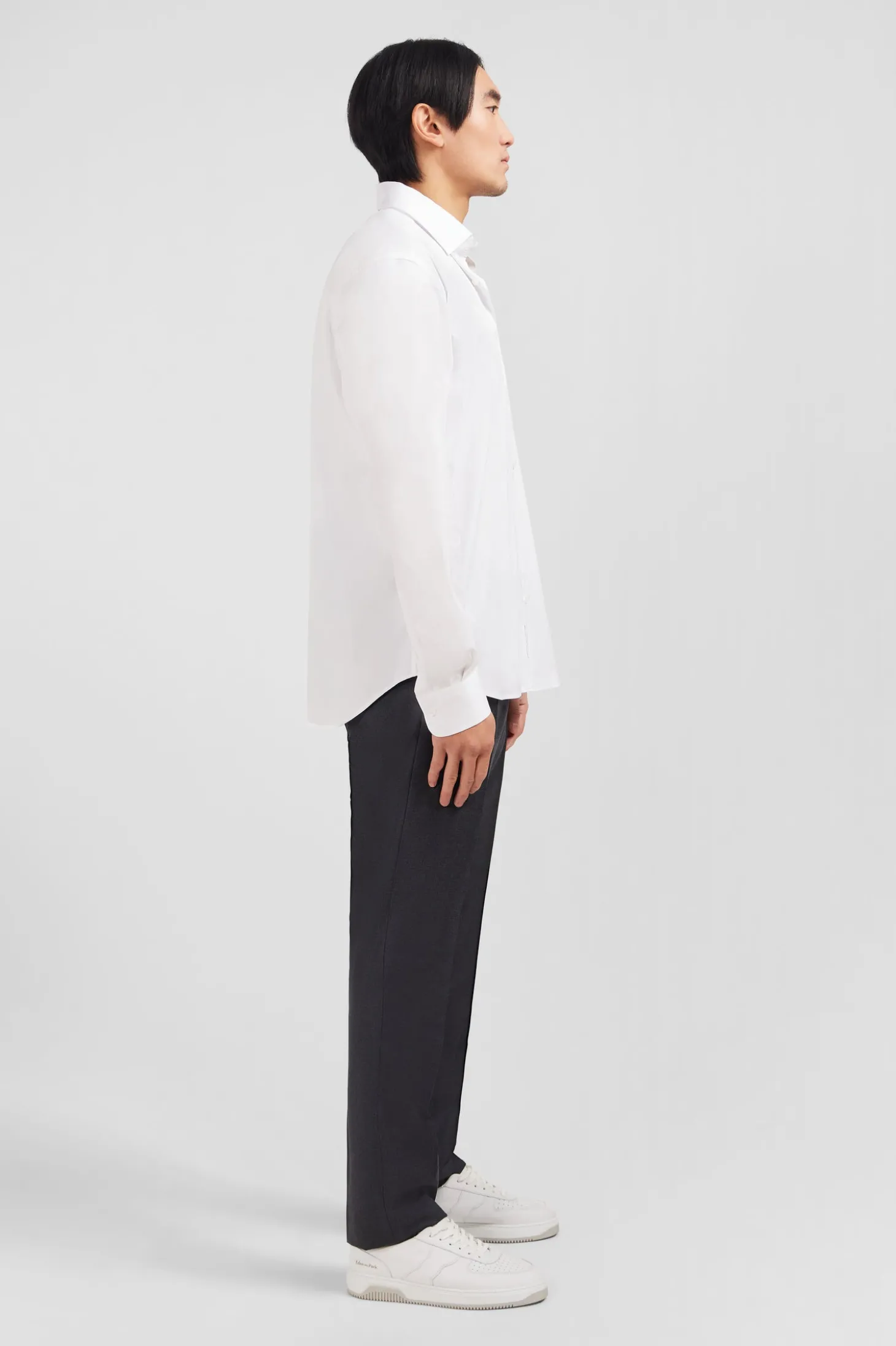 Slim-fit white shirt in stretch poplin