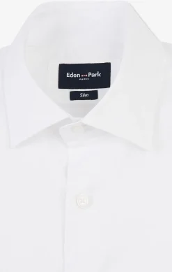 Slim-fit white shirt in stretch poplin