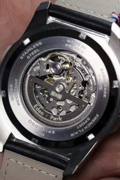 Steel automatic skeleton watch