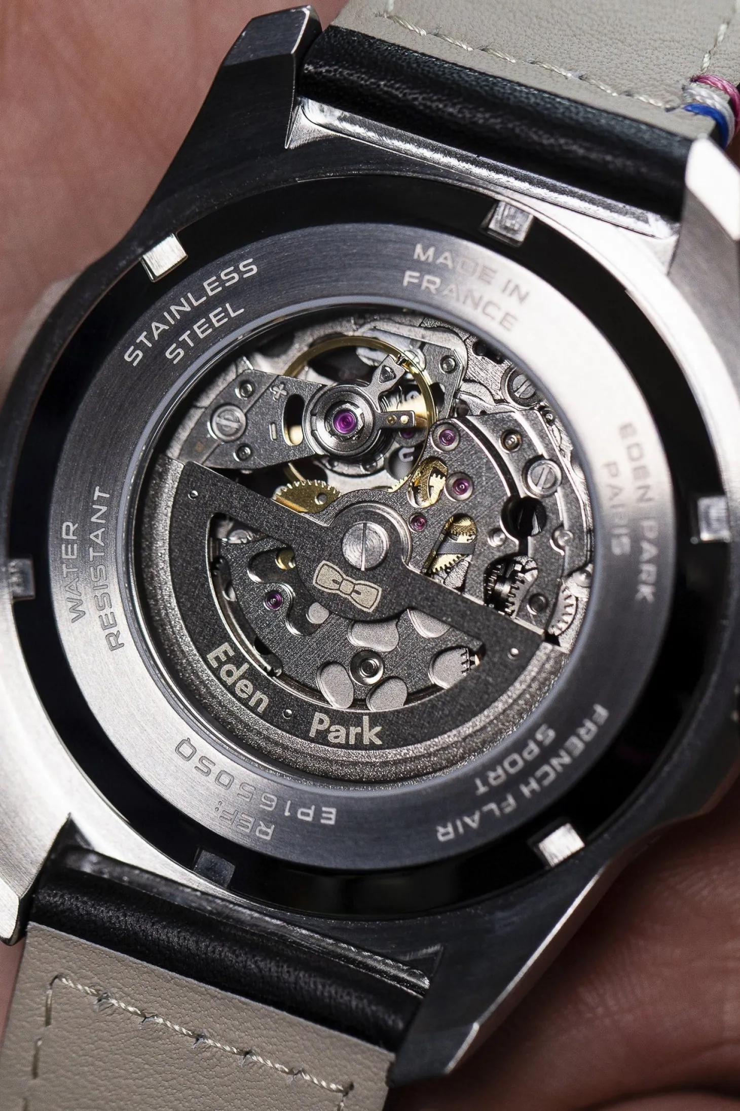 Steel automatic skeleton watch