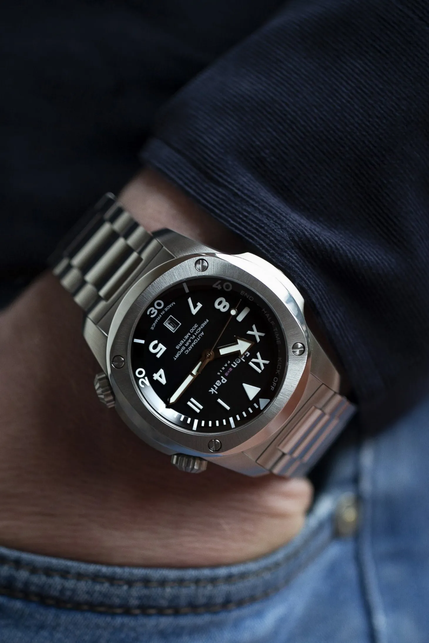 Steel automatic watch