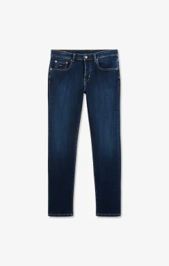 Straight jeans in blue stretch cotton