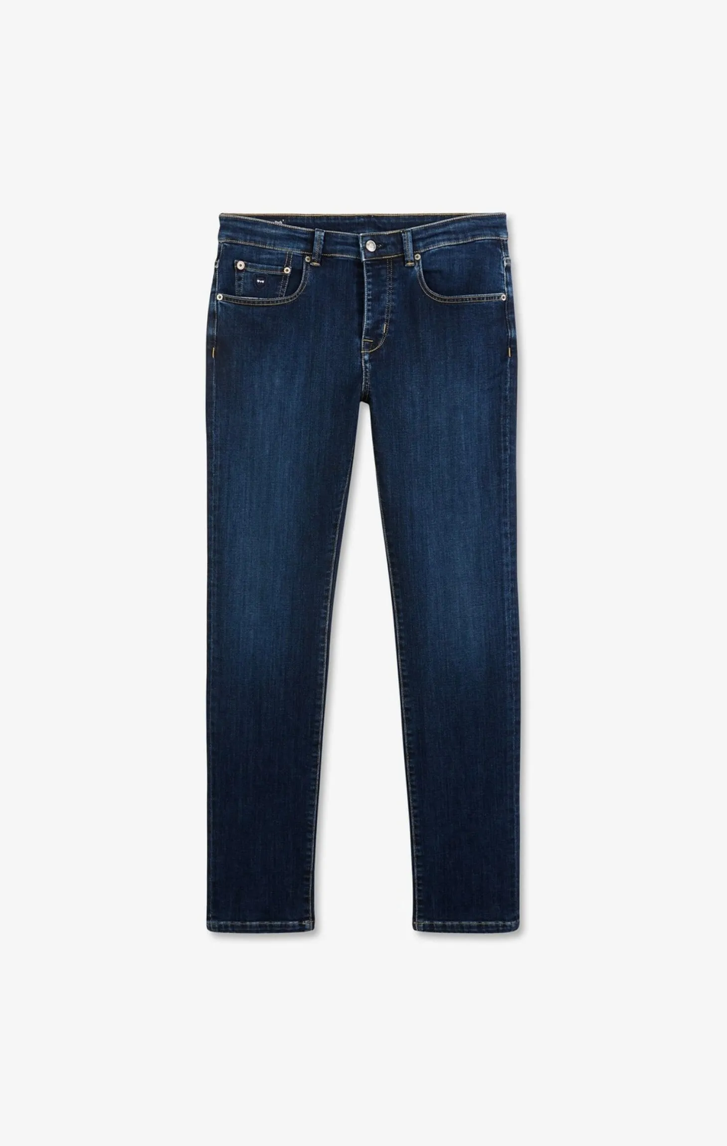 Straight jeans in blue stretch cotton