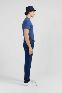 Straight jeans in blue stretch cotton