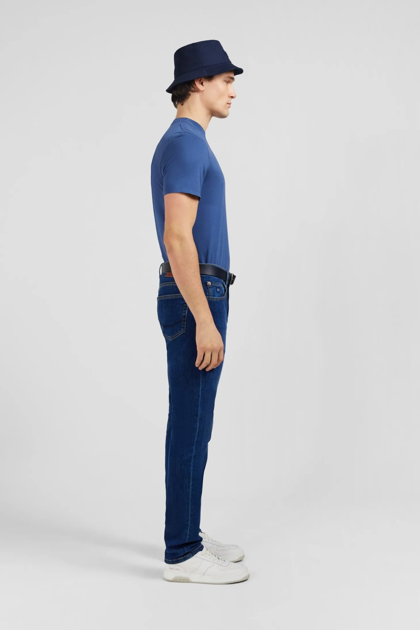 Straight jeans in blue stretch cotton