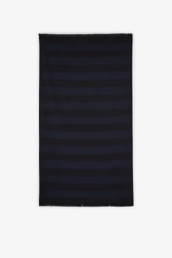 Striped navy blue hammam towel
