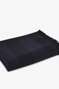 Striped navy blue hammam towel