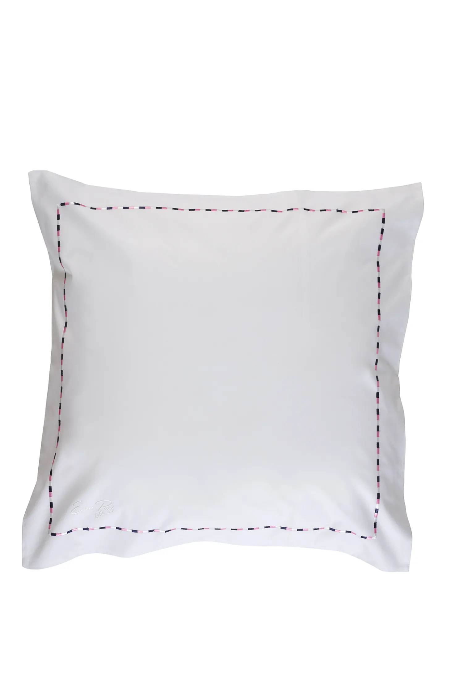 2 taies d'oreiller carrés blanc, marine et rose - Décrochons la lune