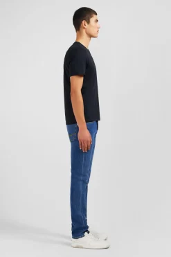 V-neck black light pima cotton t-shirt
