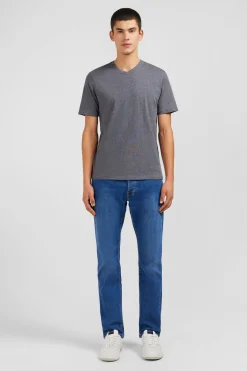 V-neck grey light pima cotton t-shirt