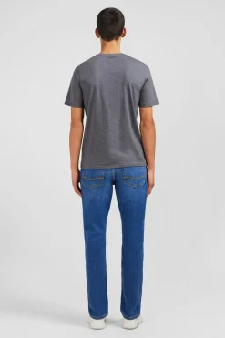 V-neck grey light pima cotton t-shirt