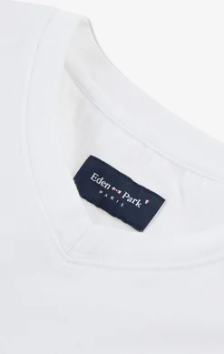 V-neck white light pima cotton t-shirt