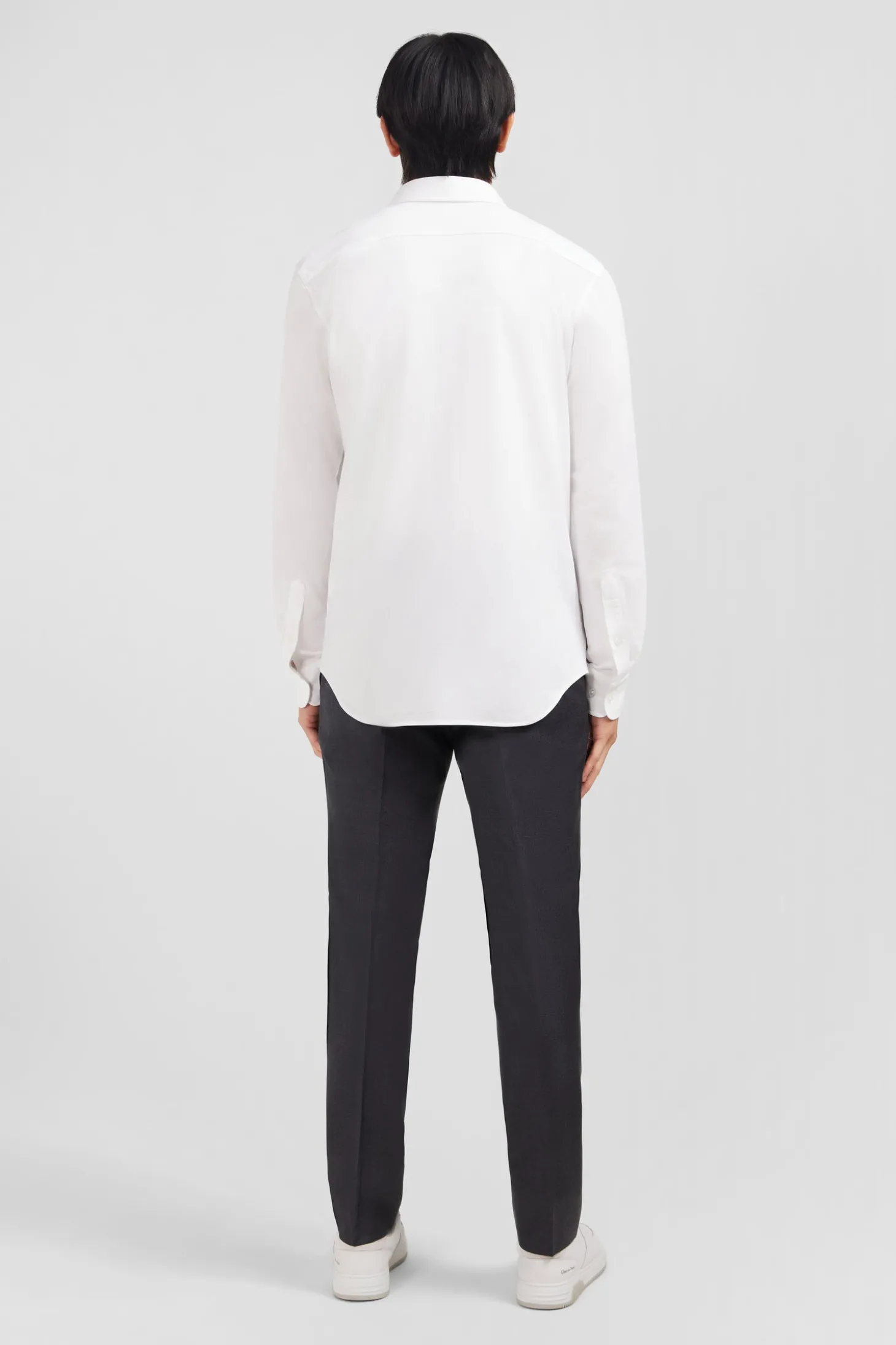White cotton pinpoint shirt