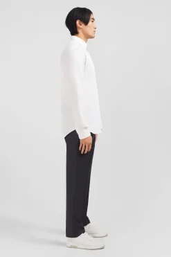 White cotton pinpoint shirt