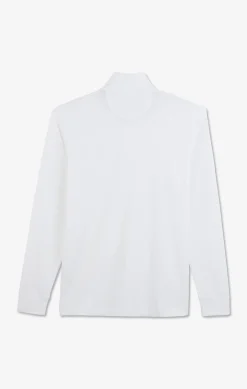 White cotton polo with contrasting neck