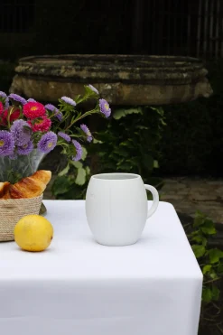 White Limoges porcelain mug