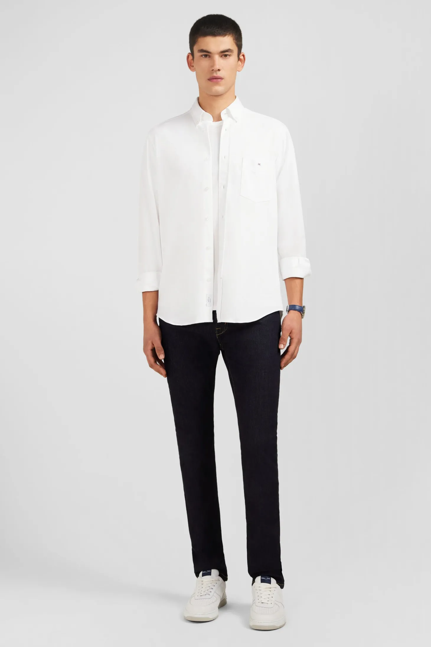 White pinpoint cotton shirt