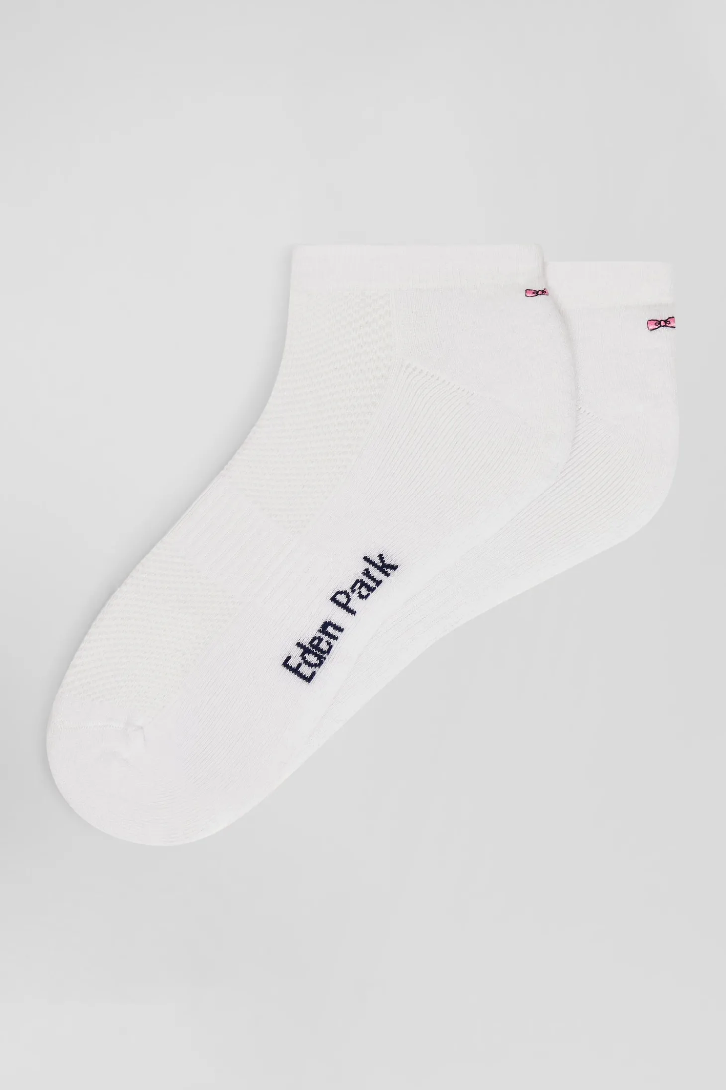 White stretch cotton low-cut socks