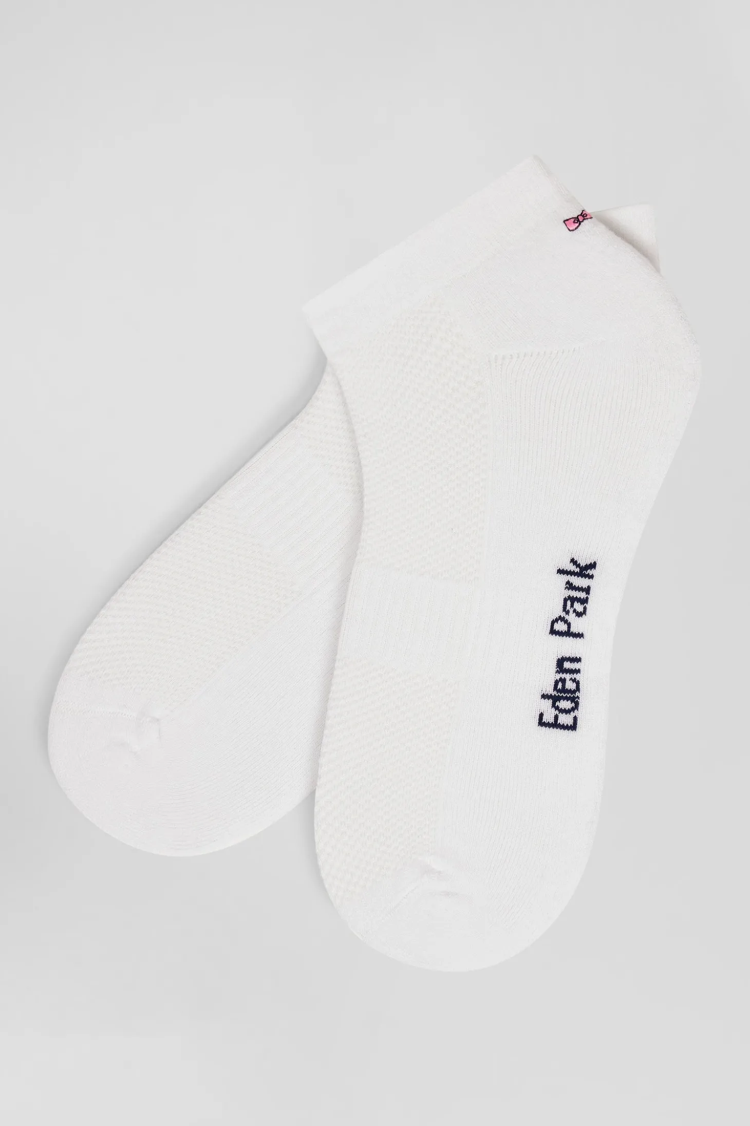 White stretch cotton low-cut socks
