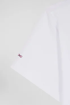 White stretch cotton T-shirt