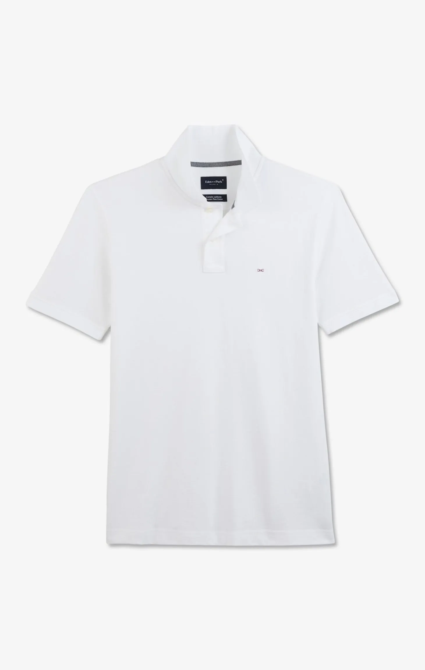 White stretch pima cotton polo