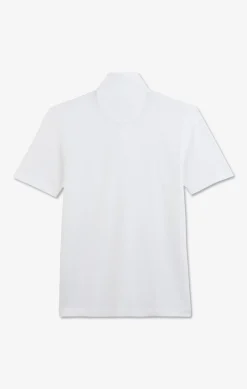 White stretch pima cotton polo