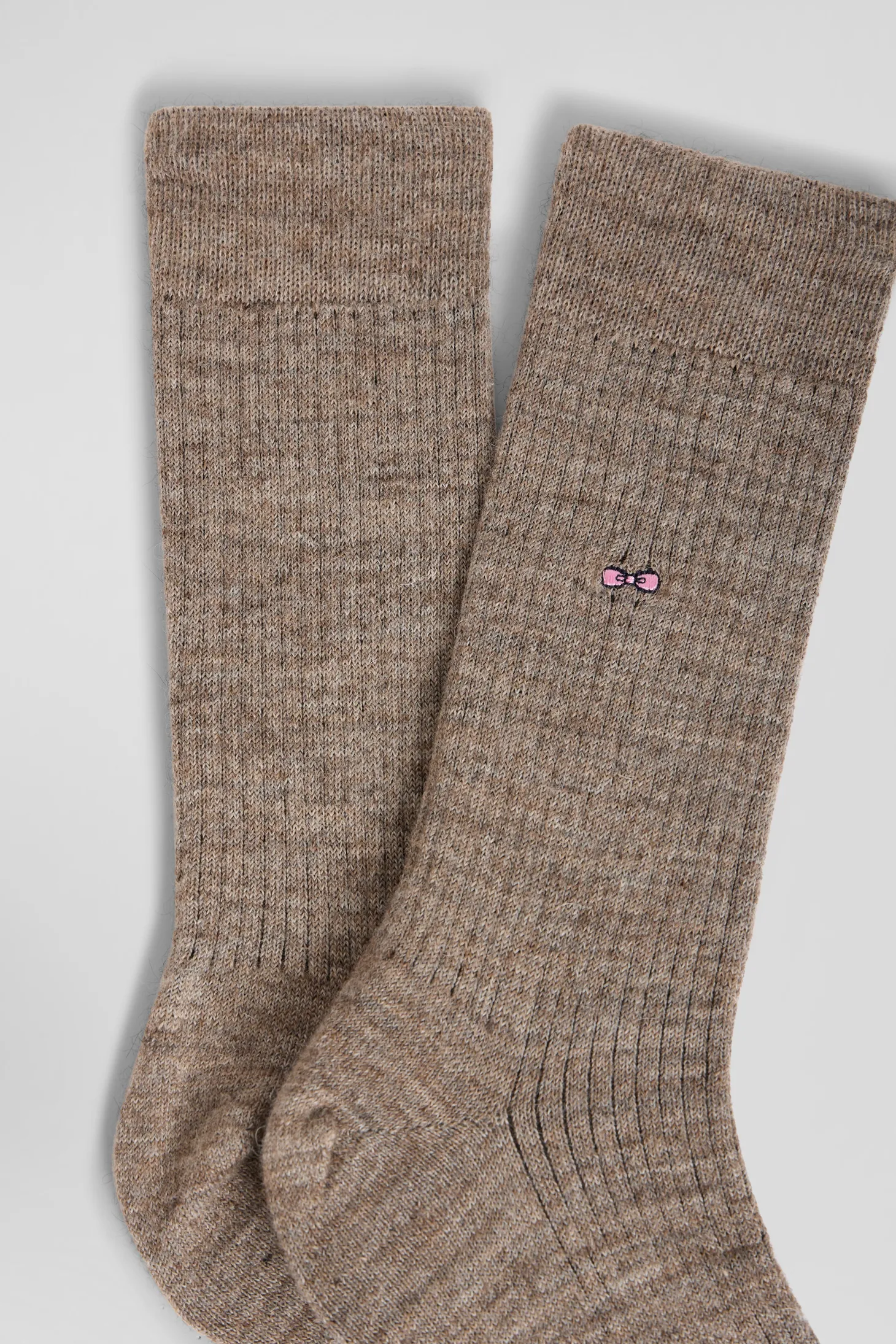 Women's brown alpaca wool blend socks