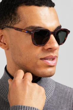 XV de France brown tortoiseshell acetate sunglasses