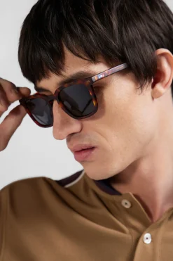XV de France brown tortoiseshell acetate sunglasses