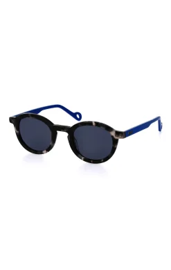 XV de France grey round acetate tortoiseshell sunglasses