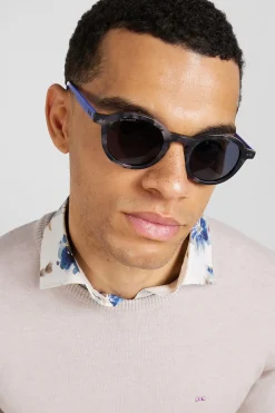 XV de France grey round acetate tortoiseshell sunglasses